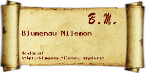 Blumenau Milemon névjegykártya